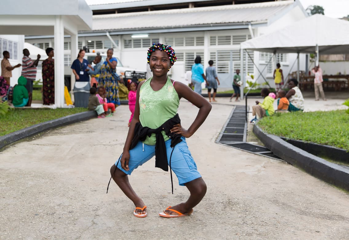 Julienne at the HOPE Center before her operation.