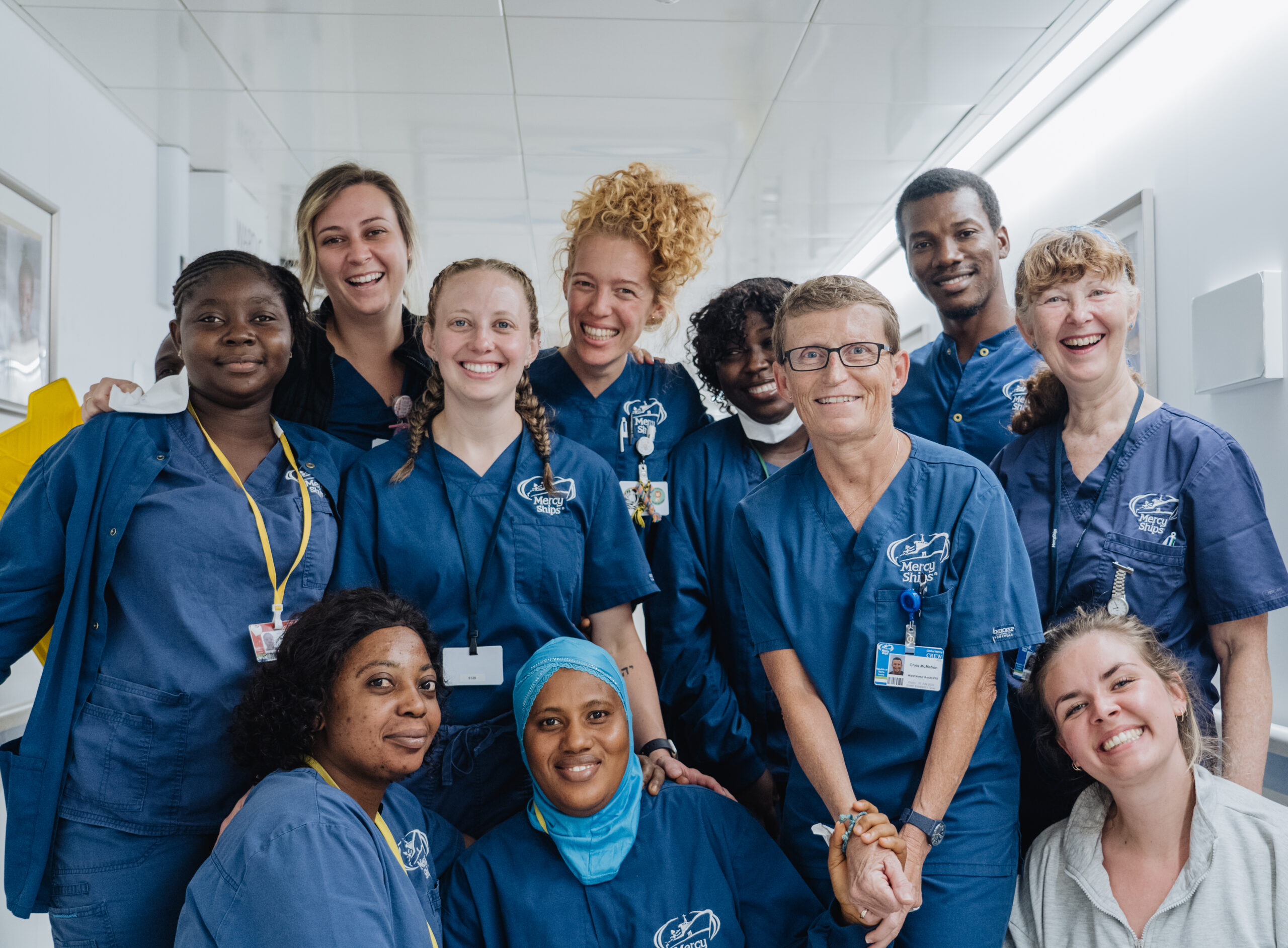 Nurses and Day Crew at the hospital corridor.