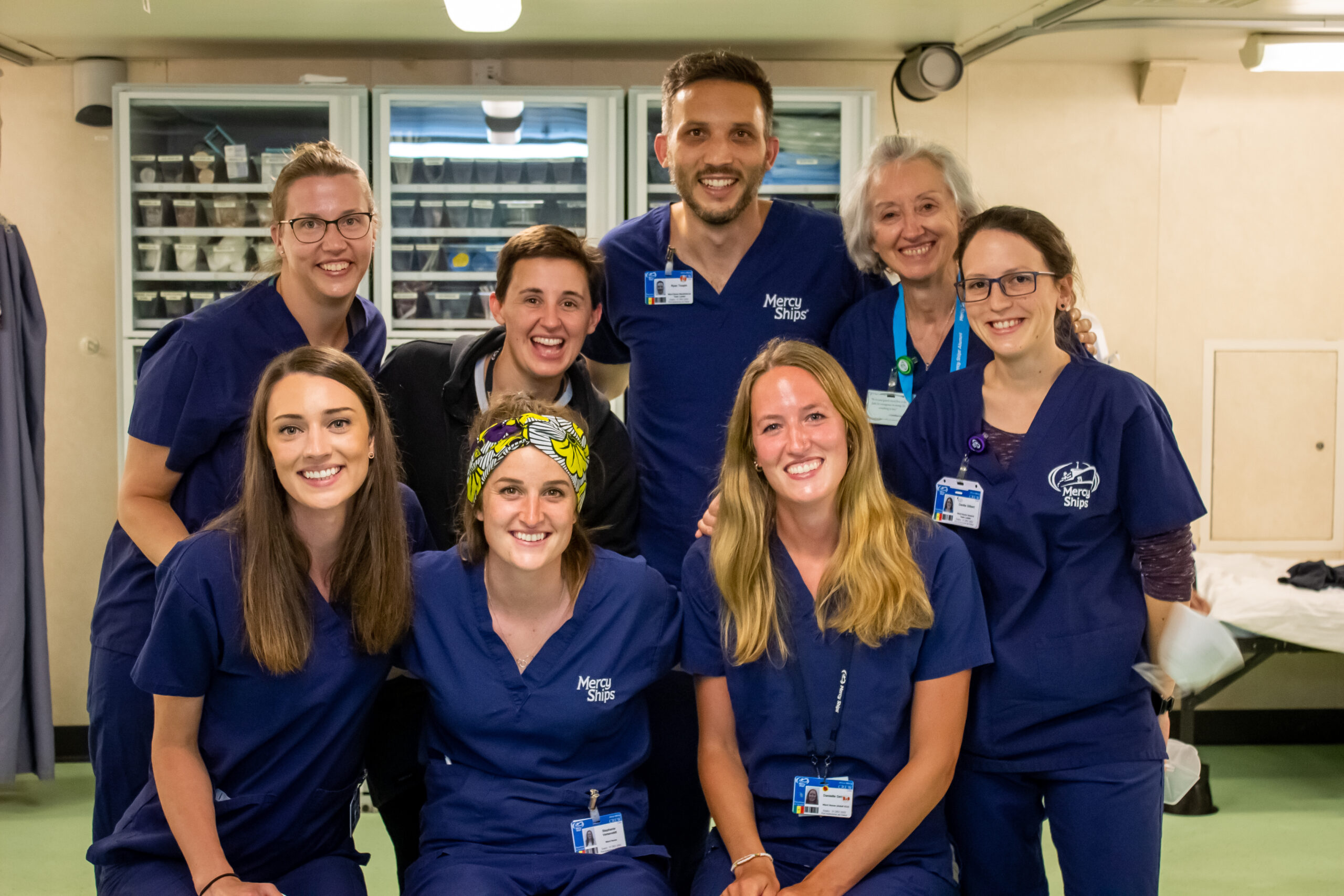 Ward nurses from Canada in the hospital ward.